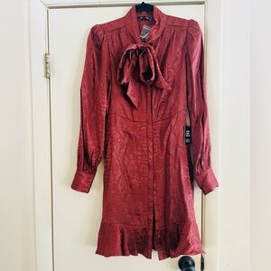 NWT Express Silky Satin 30s Victorian Cottagegoth Snake Print Dress Xs